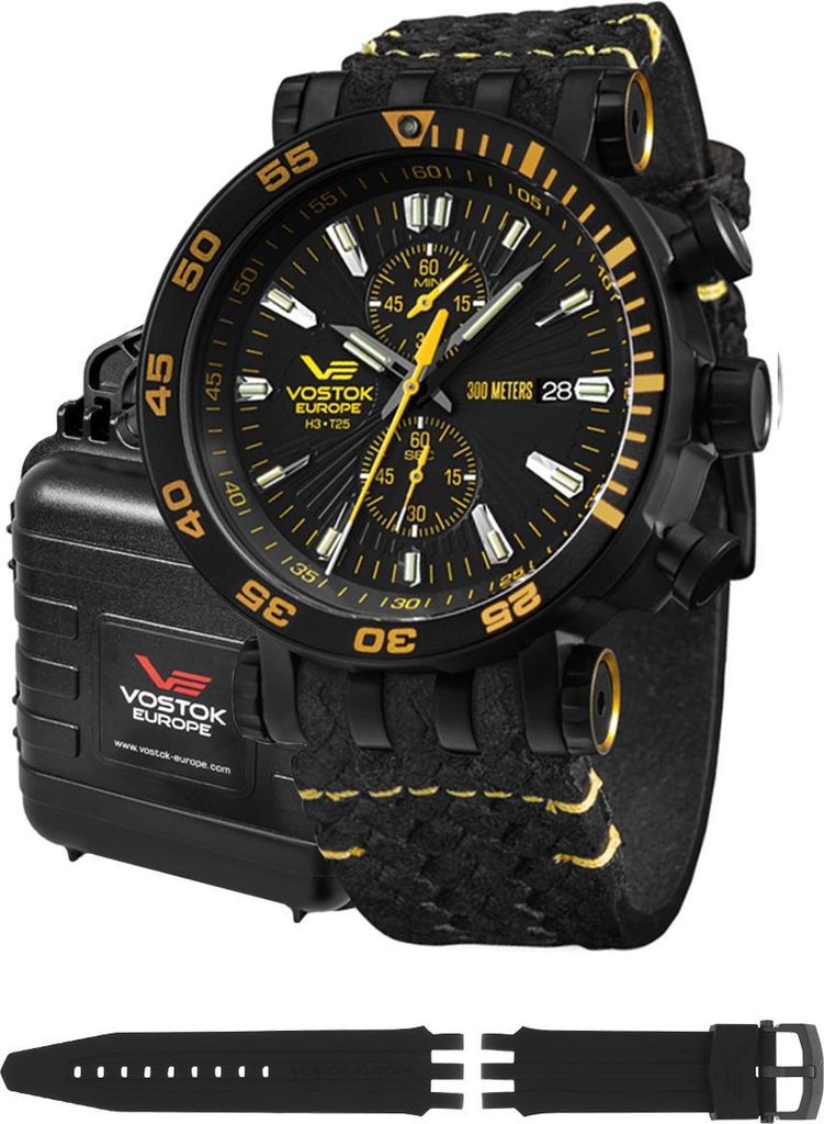 Herren-Set VOSTOK EUROPE VK61-575C589 in klassisch schwarz Produktbild 