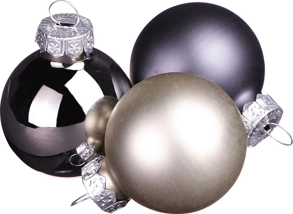 Glas Weihnachtskugeln Anthrazit Ø3cm 22 St - Modern & Elegant, 22 Stück