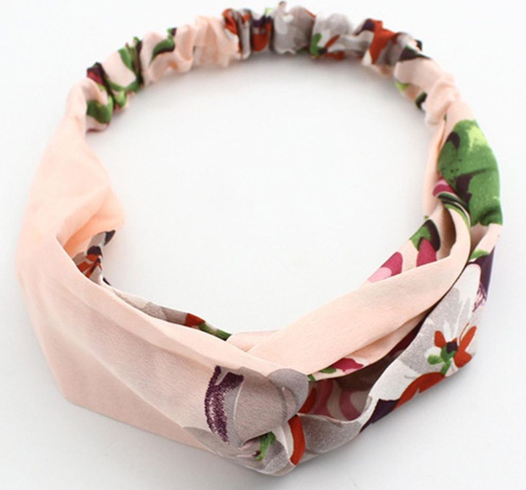 Satin-Haarband Pastellrosa mit Blümchen – Zart & elegant