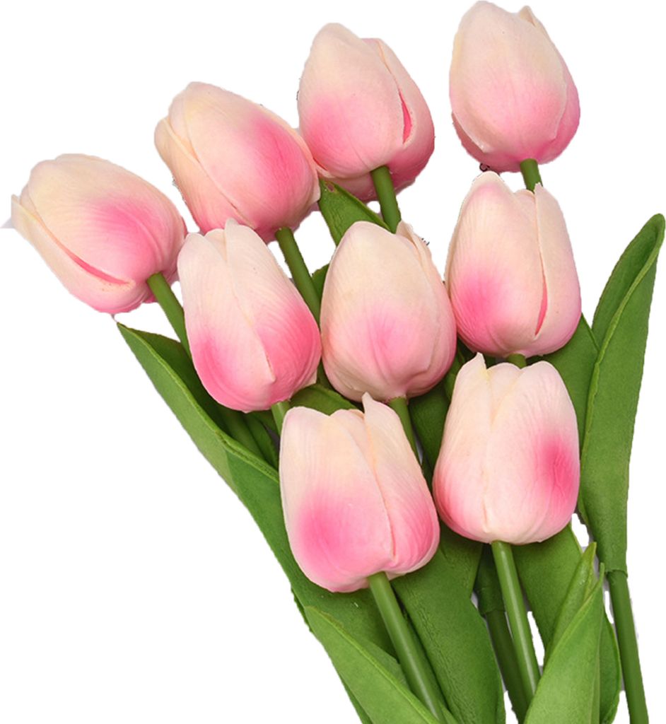 5pcs künstliche Tulips lebensee realistische Plastik -Kunstseidenssimulation für Home-Sanftes Rosa