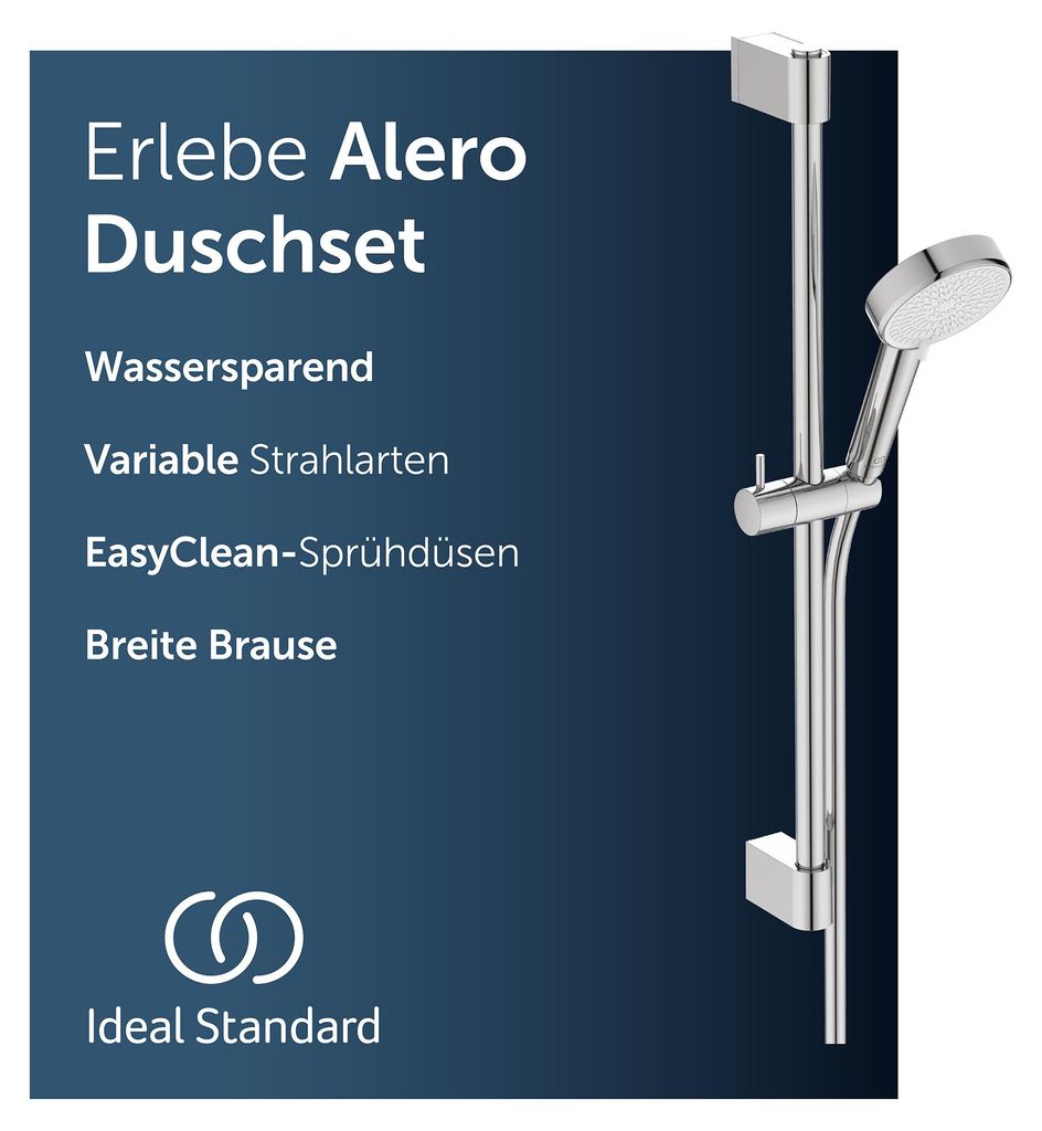 Ideal Standard Alero RENO Brausekombination mit Stange, wassersparend – Chrom