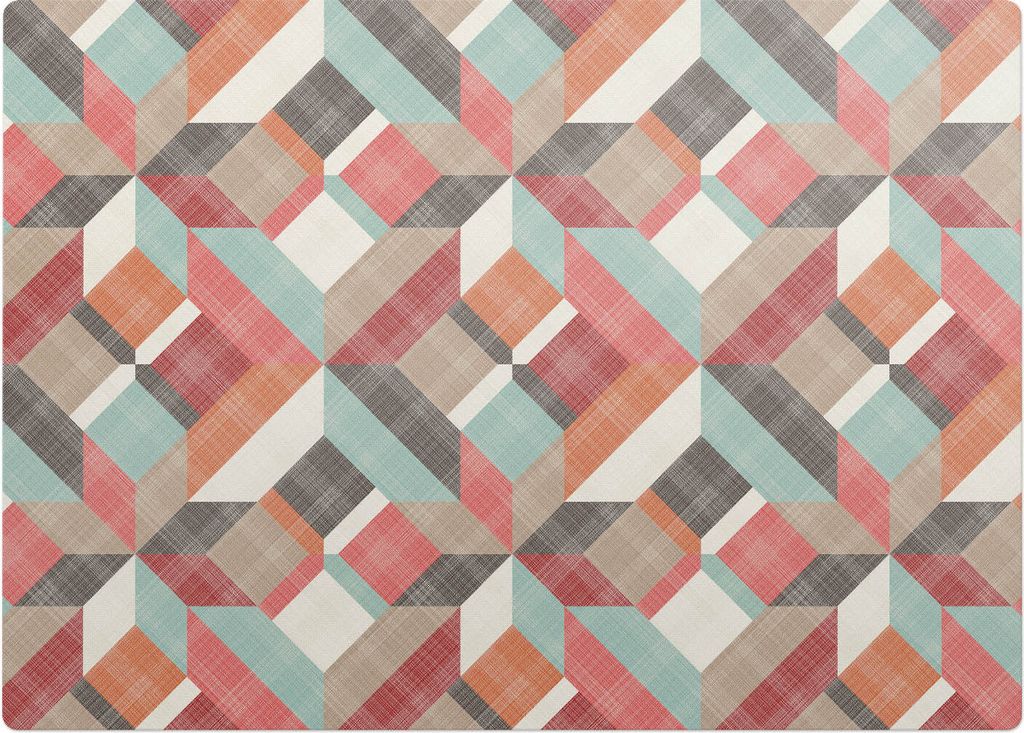 Geometrisches Retro-Muster – Bodenschutzmatte – Rutschfest – Schutzmatte für Büro – Vinylmatte – Stuhlunterlage – 140 x 100 cm