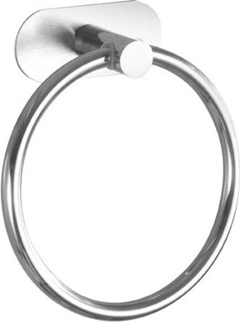 INF Badezimmer Handtuchhalter Oval Rund, Edelstahl, ohne Bohren Silber