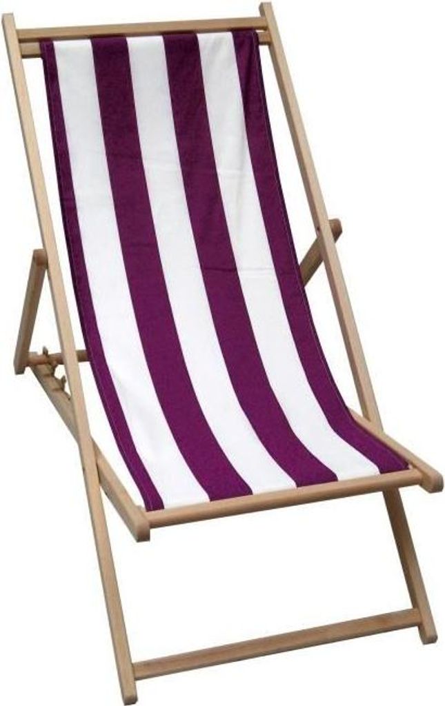 Holzliege Biarritz Tulipe, Massiv Buche, 4 Positionen Verstellbar, 210g Baumwollgewebe, 106x55x95cm, 120kg