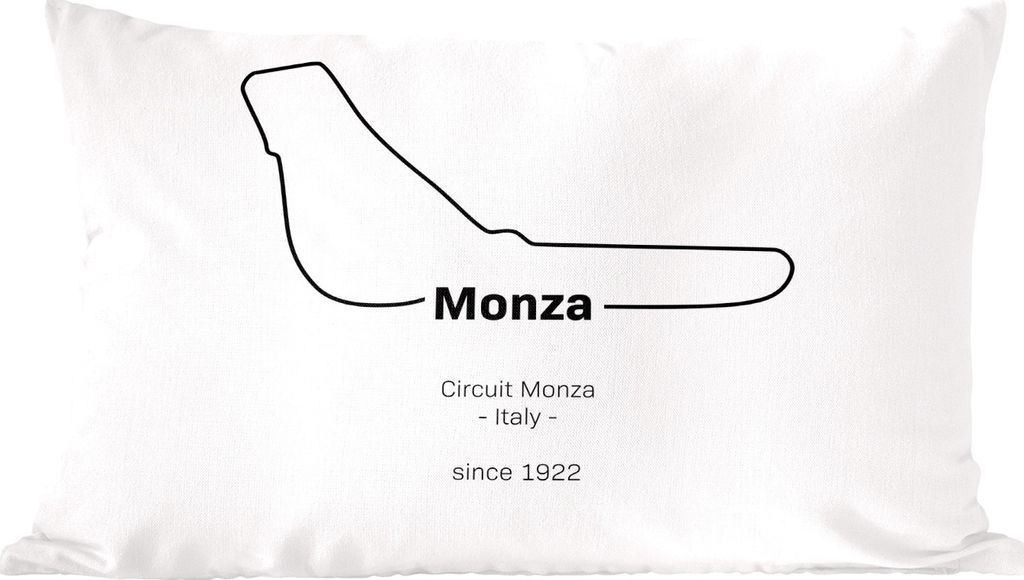 MuchoWow Zierkissen Sofakissen Wohnzimmer Dekokissen 50x30 cm Formel 1 - Monza - Rennstrecke - Wohnzimmerdekoration - Polster mit Photo