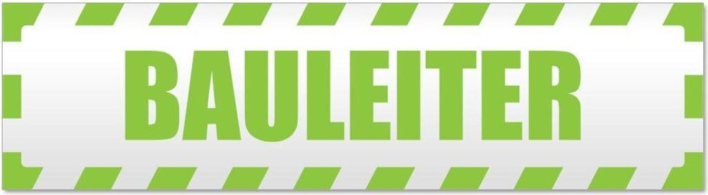 Kiwistar Bauleiter gestreift Magnetschild Schild magnetisch - 60cm Lindgrün - Magnetfolie für Auto PKW Kfz