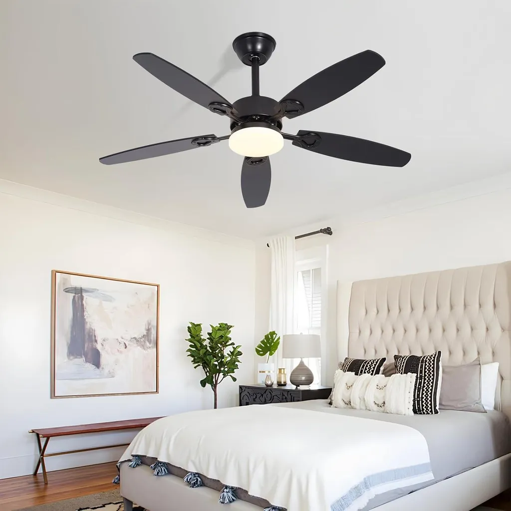 Ventilateur de plafond pour grand salon, éclairage LED modulable