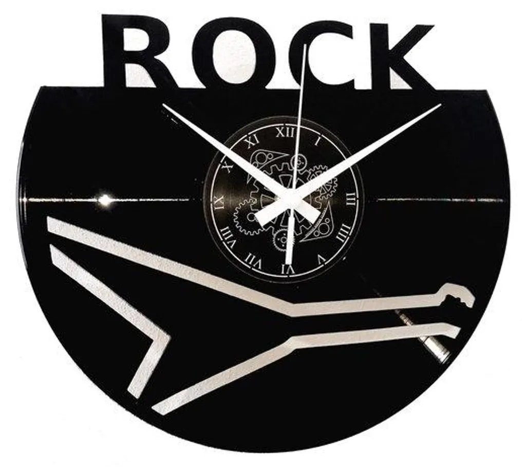 Horloge Murale Vinyle Musique Rock - Décoration Murale Vintage Noire