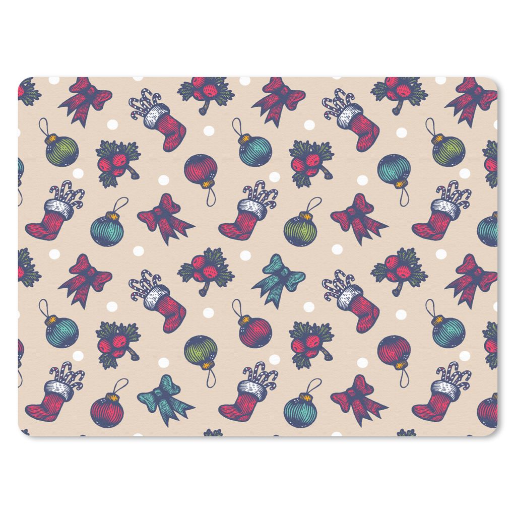 MuchoWow Mauspad Mousepad Schnittmuster - Weihnachten - Schleife 40x30 cm - Mousepads - Maus Mat - Pad - Mausunterlage - Anti Rutsch