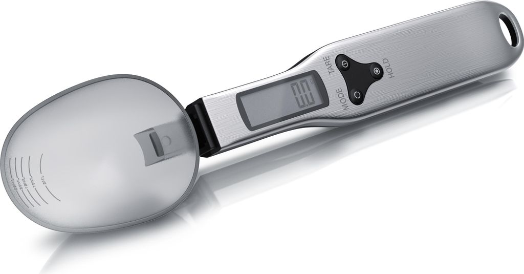 Arendo Löffelwaage 0,1 g, Küchenwaage Feinwaage digital, 1–500 g, LCD-Anzeige, aufhängbar, Einheiten g oz gn ct, abnehmbarer Löffel, Abschalt...