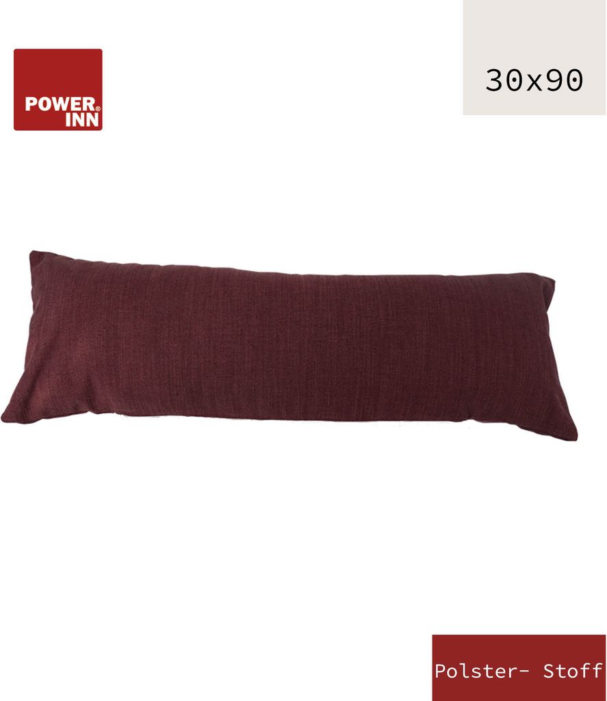 POWER INN Kissenbezug | 30x90cm | Aubergine | Polsterstoff | Kissenhülle | Waschbar bei 30°C