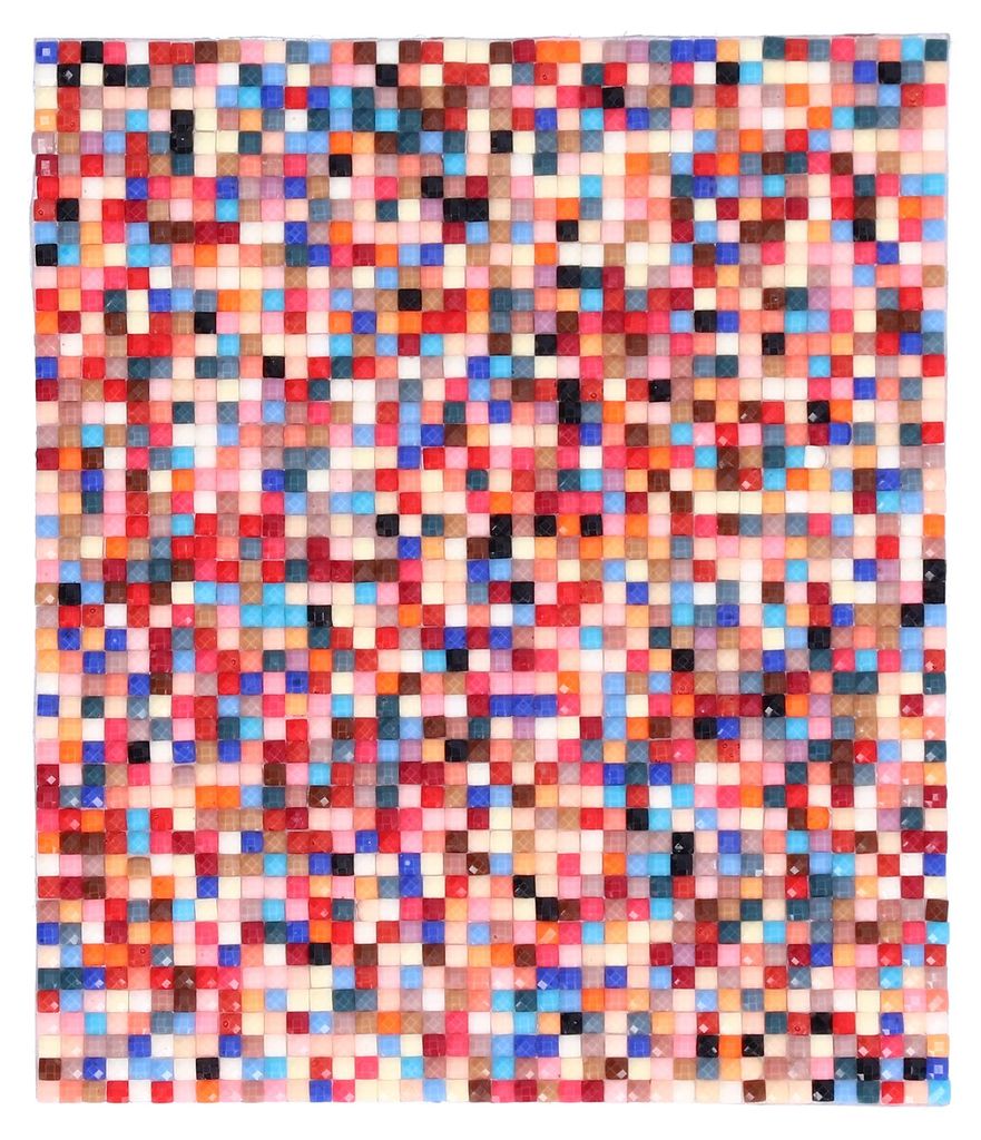 1:12 Puppenhaus selbstklebende Mosaikfliesen-Tapete Miniatur-Dekorationszubehör (bunt)