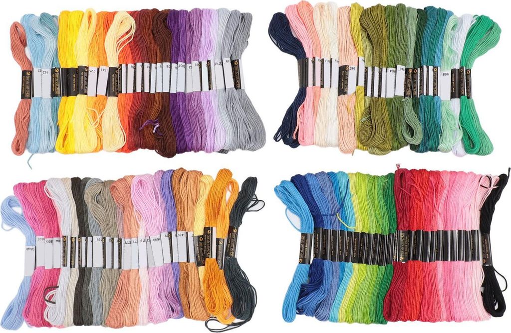 100 Stränge Stickereifaden Haltbarer Polyester 6 Stränge leuchtend reichhaltige Farben Multi Purpose Floss für Handwerk DIY