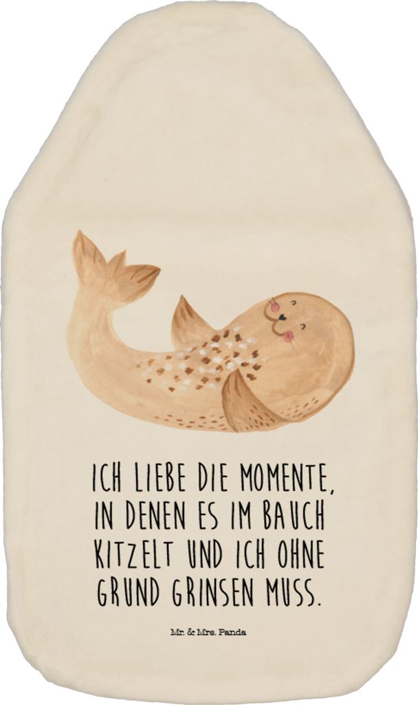 Mr. & Mrs. Panda Wärmflasche Robbe Liegen - Weiß - Geschenk, wärmebeutel, naturkautschuk, Ostsee, Wärmflaschen, Nordsee, Seehund, Lustige Sprü...