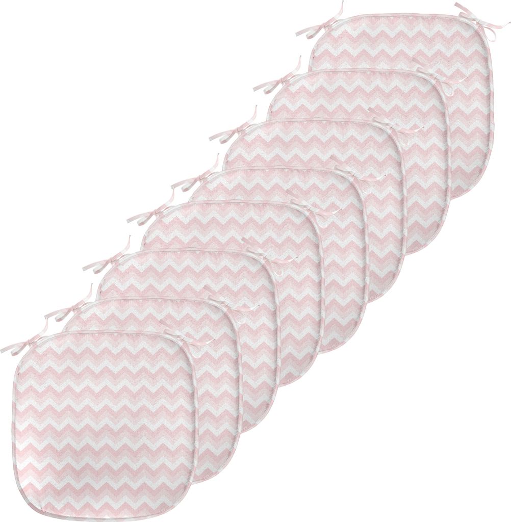 ABAKUHAUS Winkel Polster für Esszimmerstühle, Zick-Zack-Chevron Grunge, Dekoratives wasserfestes Kissen mit Riemen für Küchensitze, 40 cm x 40 ...