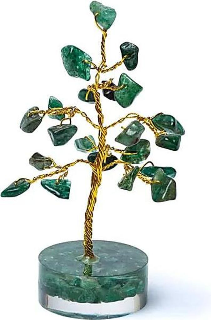 Edelsteinbaum – Grüner Aventurin – ±8 cm, 4er-Pack