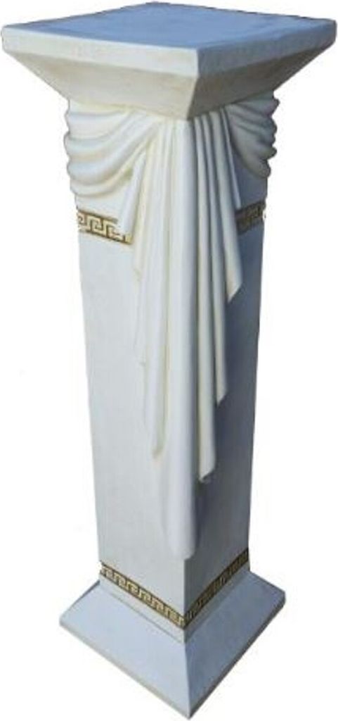 Casa Padrino Barock Säule Weiß H. 99 cm - Edle Deko Säule - Deko Accessoires