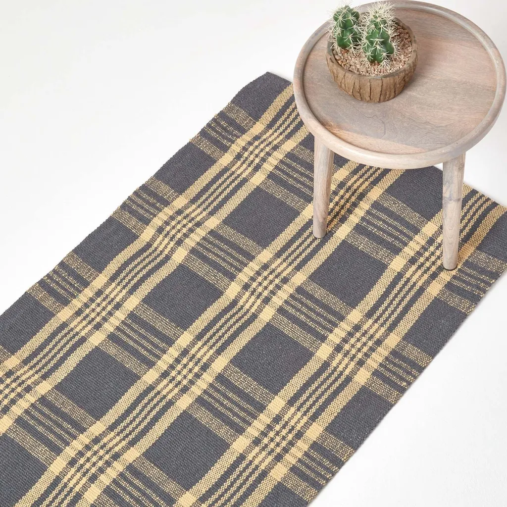 Tapis de passage en laine antidérapant gris et jaune 66x200 cm Douglas