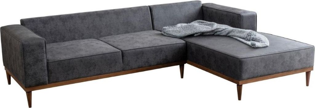 Casa Padrino Luxus Ecksofa Grau / Braun 265 x 180 x H. 70 cm - Elegantes Wohnzimmer Sofa - Luxus Möbel