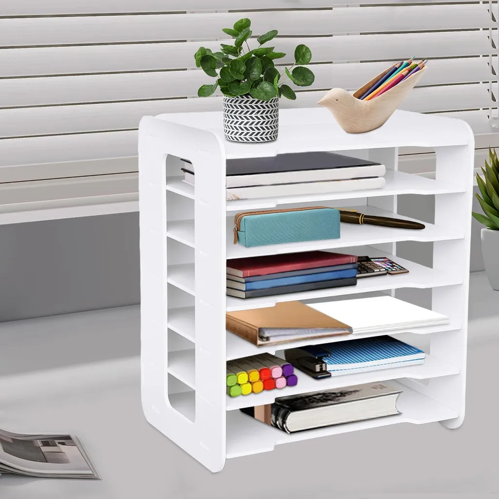 Solution de rangement documents 7 niveaux blanc pour bureau et étude - 3