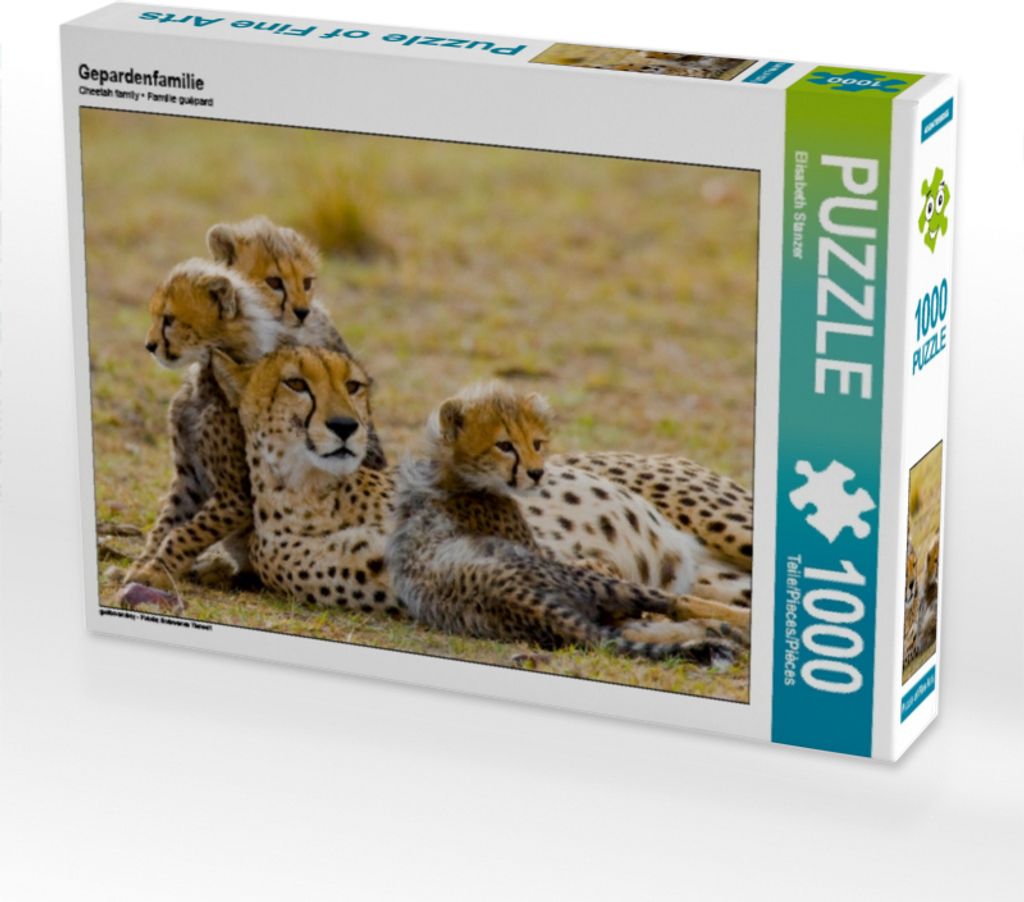 Calvendo Gepardenfamilie 1000 Teile Puzzle quer 640x480mm, Stanzer Elisabeth; 7453426