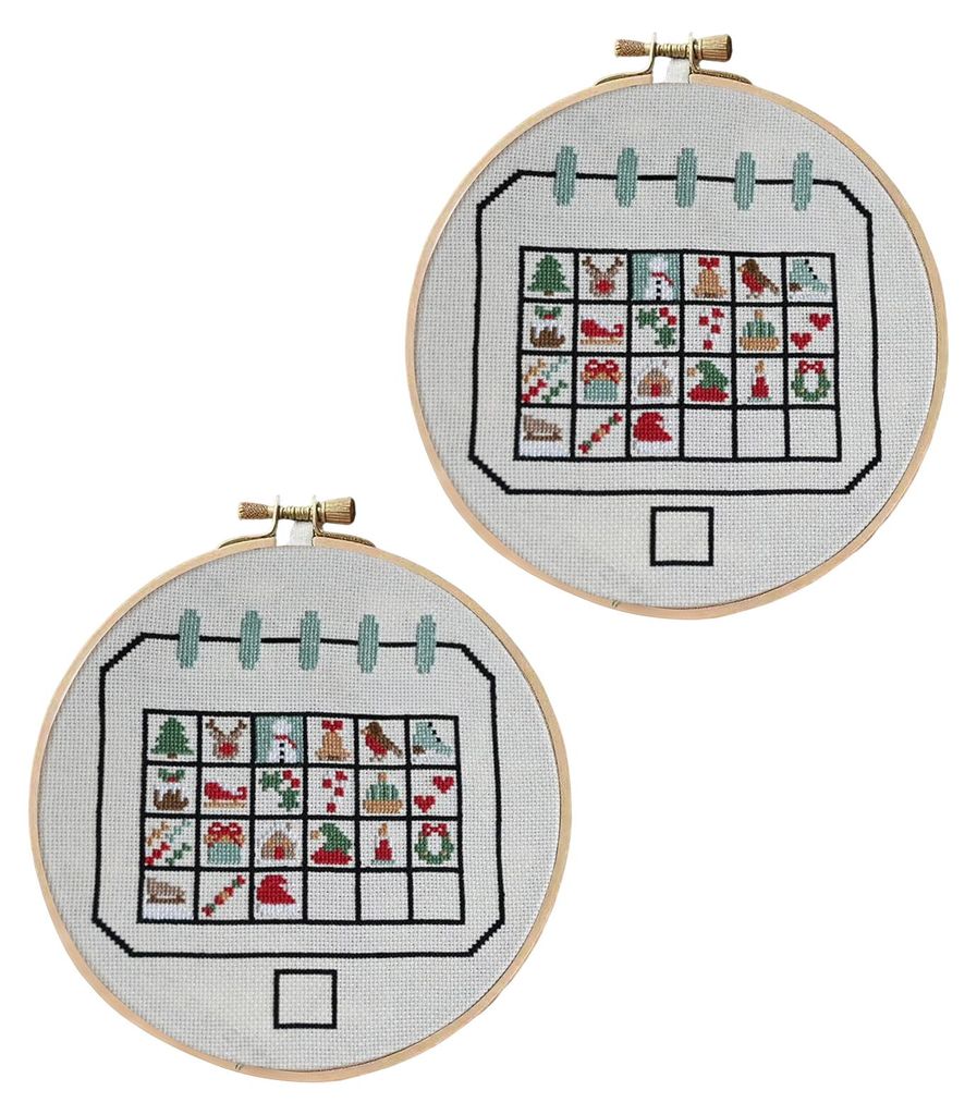 Weihnachts-Adventskalender-Kreuzstich-Set zum Selbermachen, Countdown-Stickset mit 24 Tagen, kreatives Weihnachtsgeschenk für Anfänger