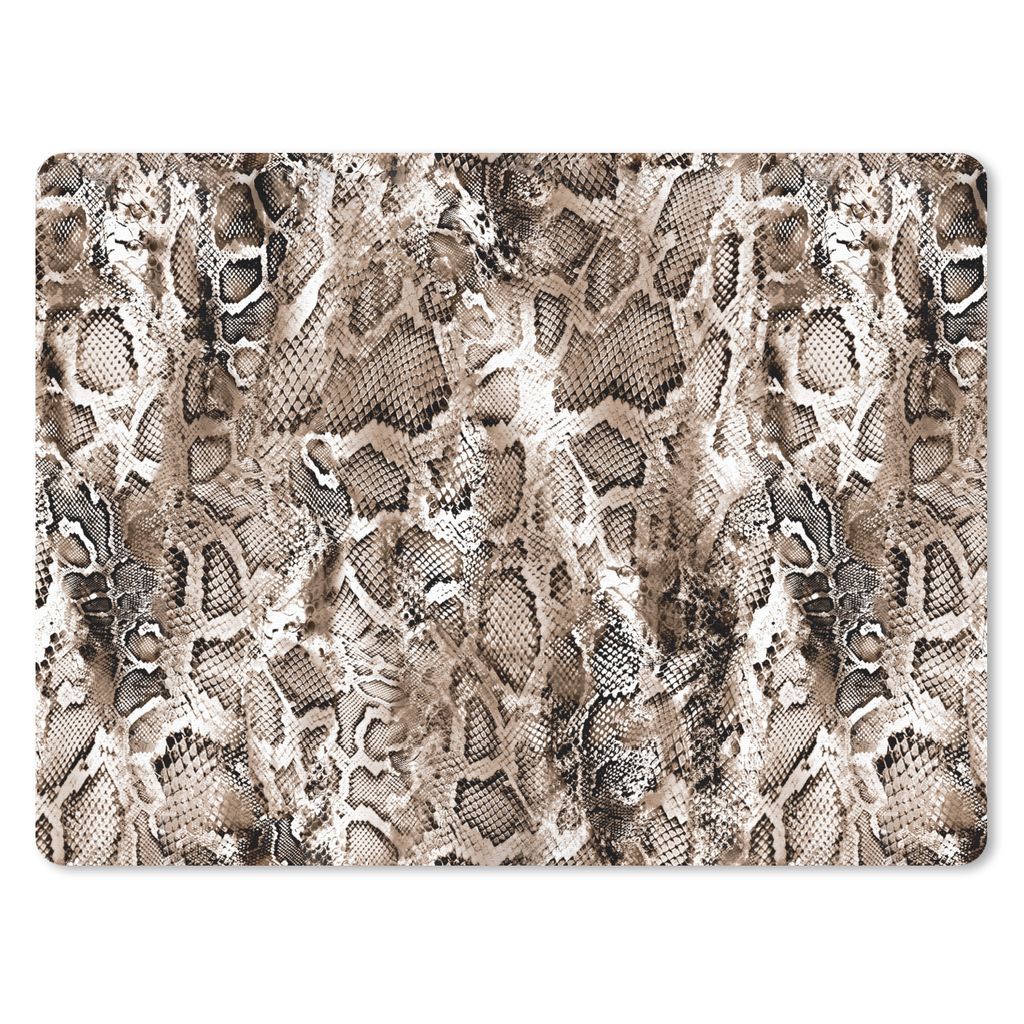 MuchoWow Mauspad Mousepad Tiermuster - Schlange - Schuppen - Braun 23x19 cm - Mousepads - Maus Mat - Pad - Mausunterlage - Schreibtischunterlage ...