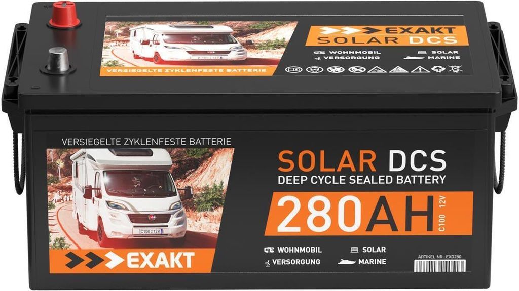 Solarbatterie 280Ah 12V EXAKT DCS Wohnmobilbatterie Produktbild 