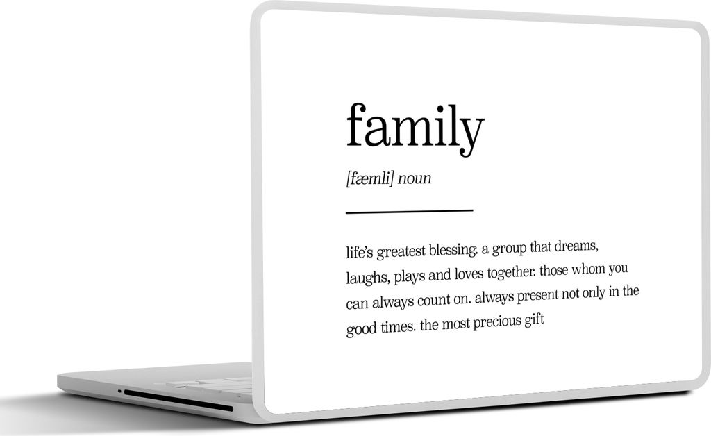 MuchoWow Laptop Aufkleber Sticker Cover zitate - familie - Wörterbuch - Sprichwörter - Definition 40x30 cm - Laptop Dekoration - Selbstklebend