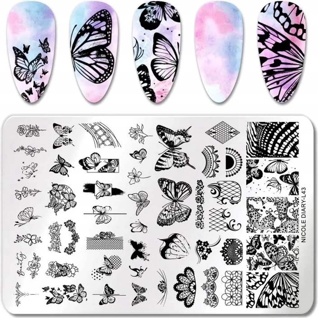 Piastra Stamping Farfalle Grandi SCHMETTERLINGE - Trend Nail Art 2026
