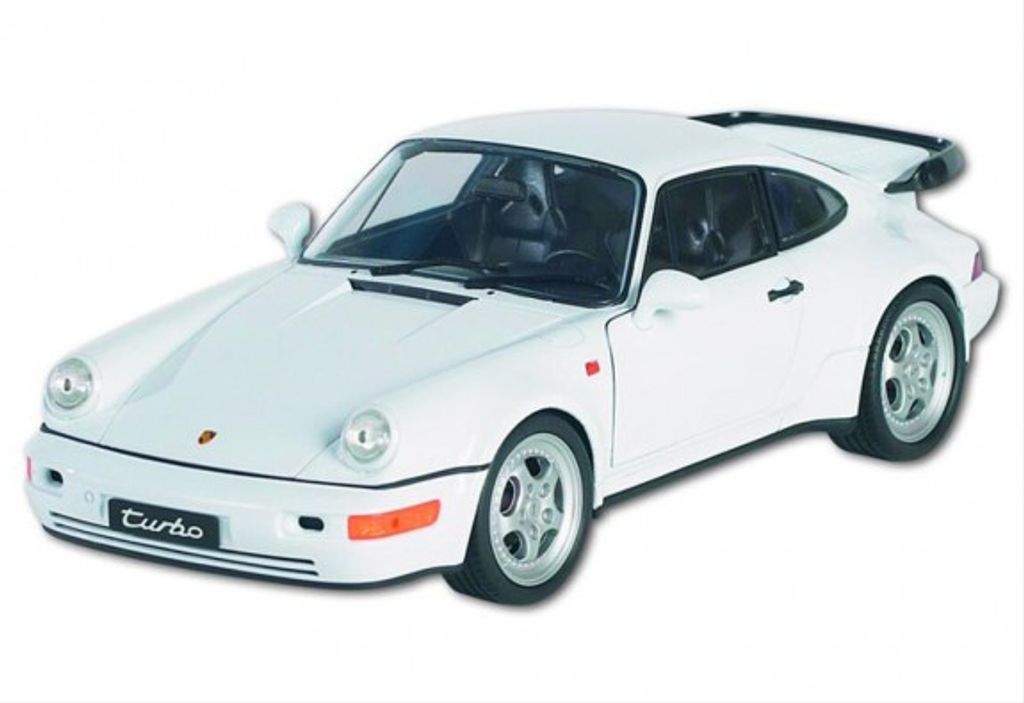 Welly Modellauto 1:18 Porsche 964 Turbo Weiß