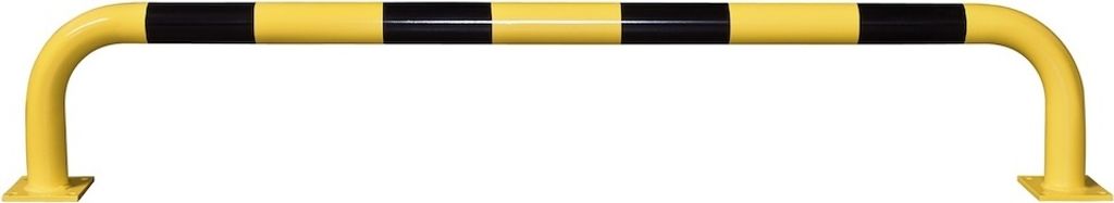 PROREGAL Rammschutz-Bügel | HxB 35x200cm | Rohr-Ø 7,6cm | Kunststoffbeschichteter Stahl | Schwarz-Gelb