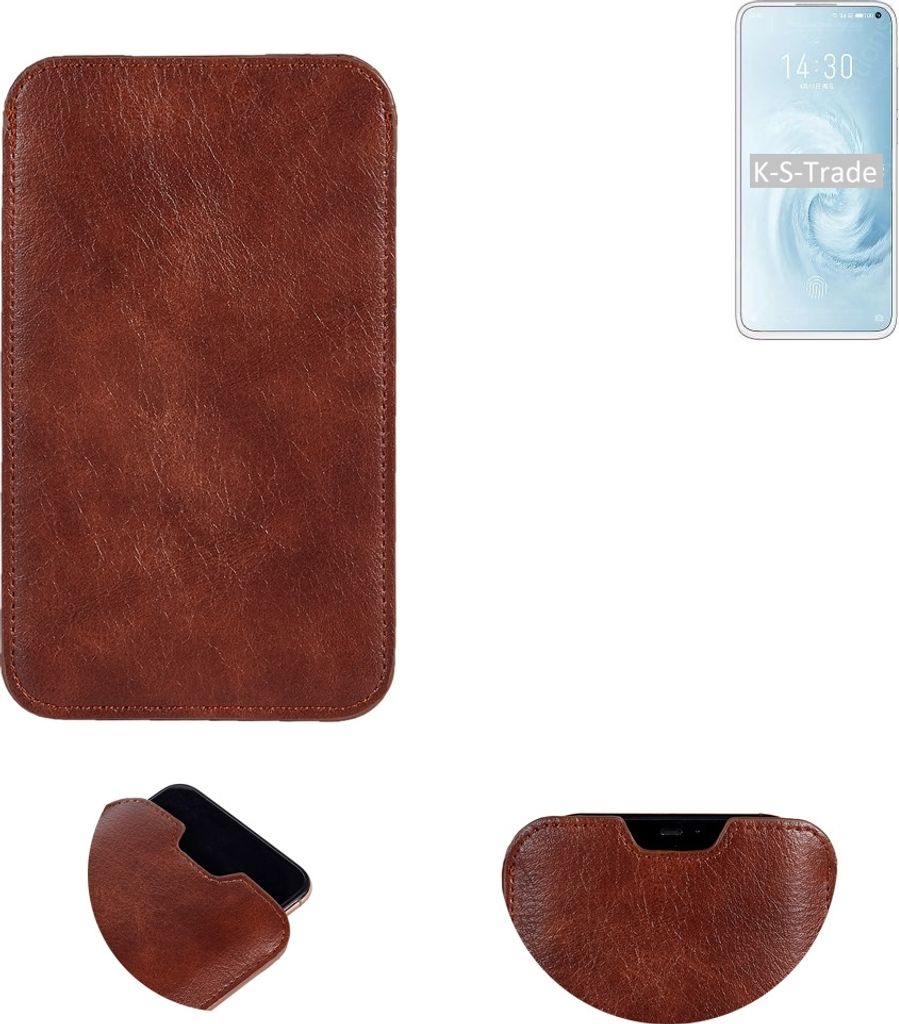 K-S-Trade Schutzhülle Handyhülle kompatibel mit Meizu 17 Pro Handytasche Kunstleder Sleeve in braun