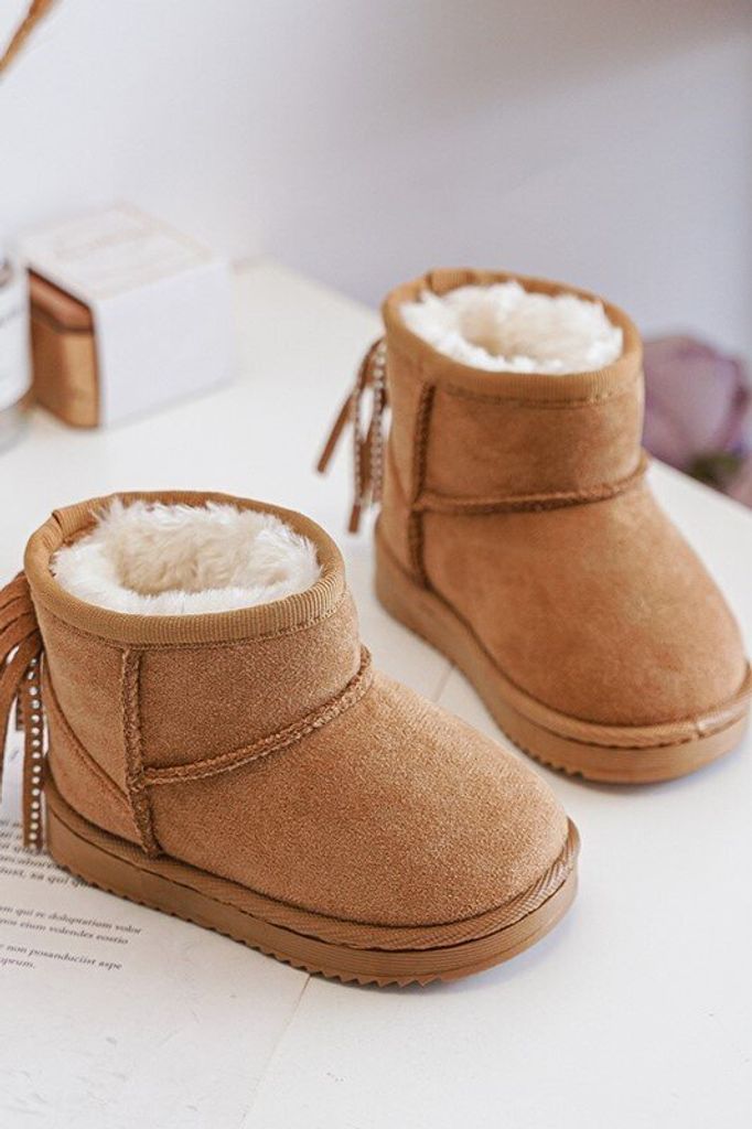 Kinder Gefütterte Schneestiefel Mit Fransen Camel Mikyla 24 Produktbild 3