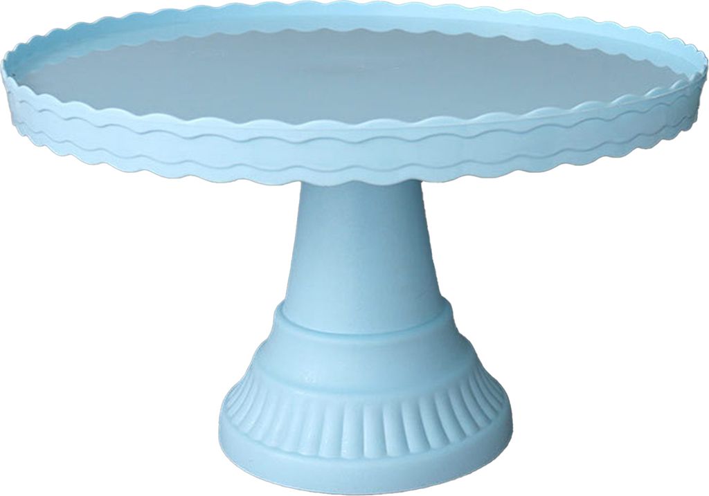 Kuchenständer stabiler nicht rutscher Plastikwellen-Design-Dessert-Display-Teller für Hochzeit-Blau