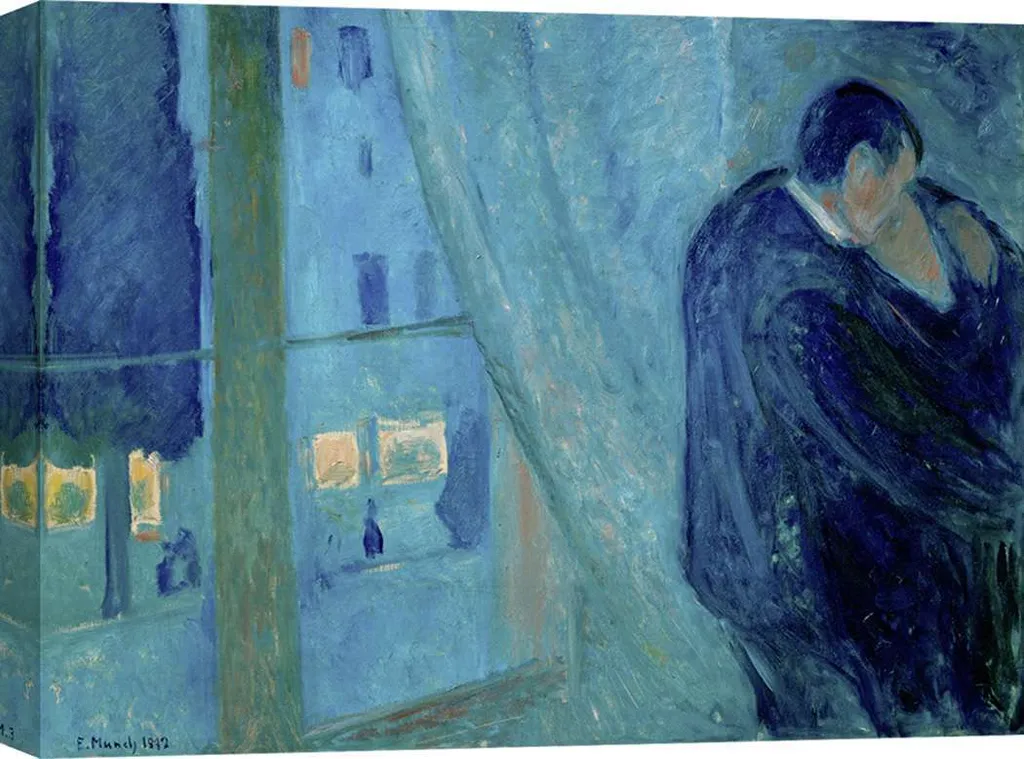 Stampa su Tela Edvard Munch Il Bacio 60x40 cm - Quadro Moderno Canvas