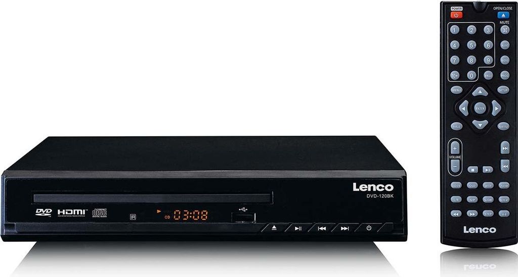 Lenco DVD-120BK - DVD Player mit HDMI und Scart - Display - Fernbedienung