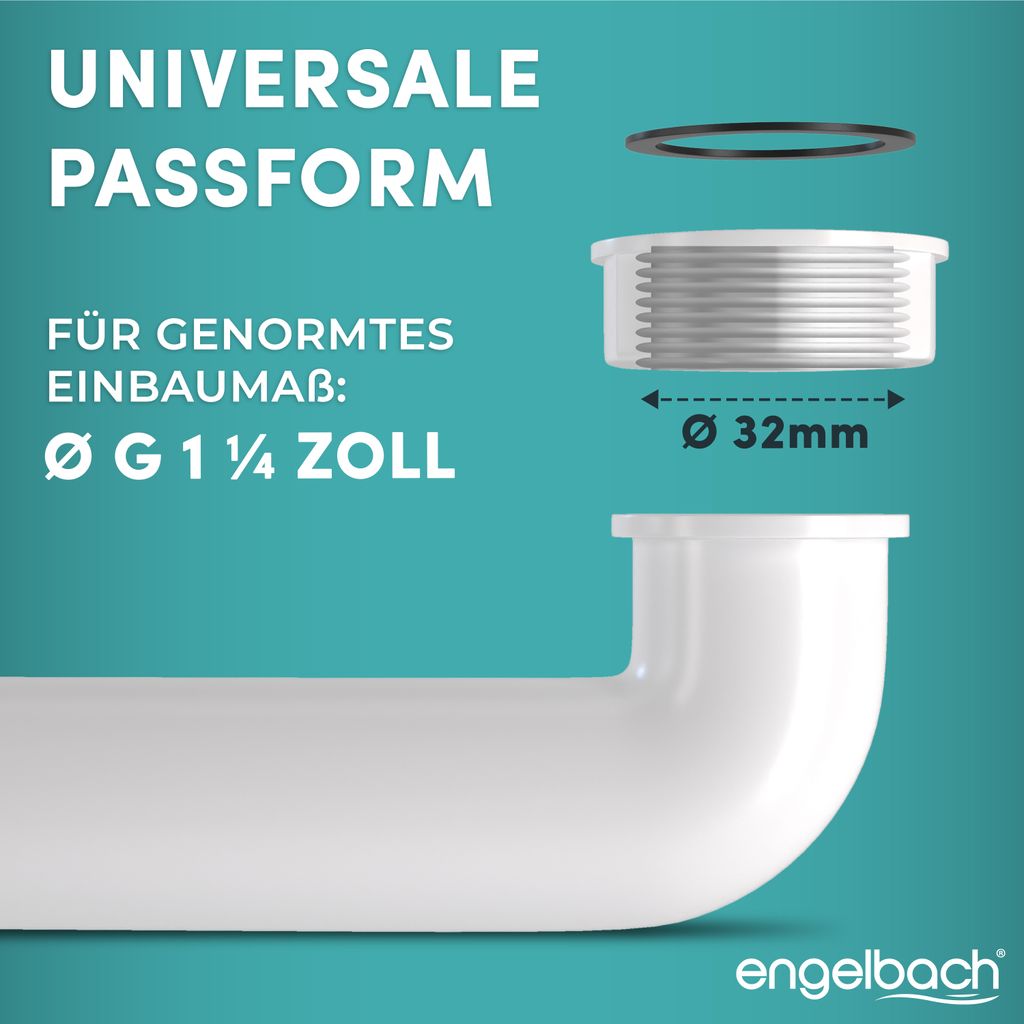 Engelbach Raumsparsiphon für Waschbecken - Siphon 1 1/4" x Produktbild 3