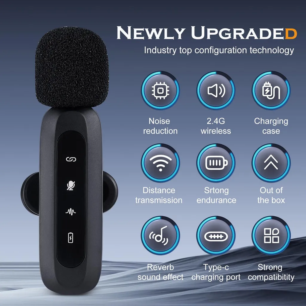 Microphone cravate sans fil pour vlog et interview, utilisation immédiate