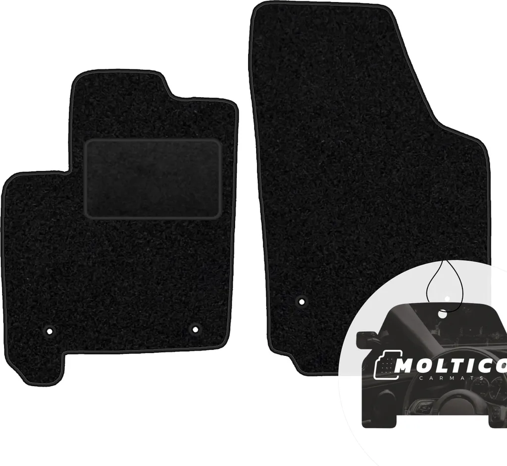 moto-MOLTICO Tappetini anteriori per auto Velours Tappetini per auto neri Set di tappetini per auto 2 pezzi adatto per Opel Meriva A 2004-2010