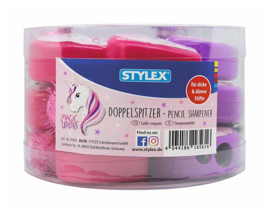 Stylex Doppel-Dosenanspitzer Herz - farbig sortiert