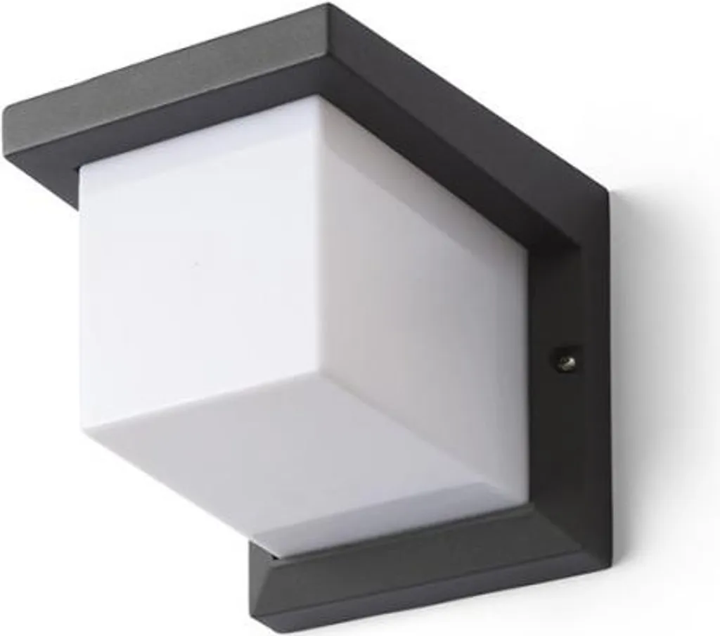 Lampada Parete HIDE SQ 230V E27 15W IP44 - Montaggio Rapido Antracite