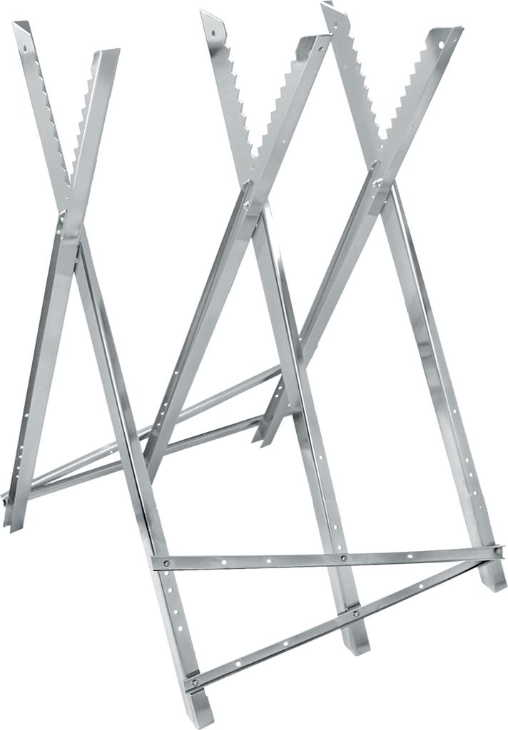 ECD Germany Sägebock für Kettensäge, 3-fach, Metall verzinkt, 150 kg Belastbarkeit, klappbar & verstellbar, 83x74,5x84,5 cm, Sägegestell mit Za...