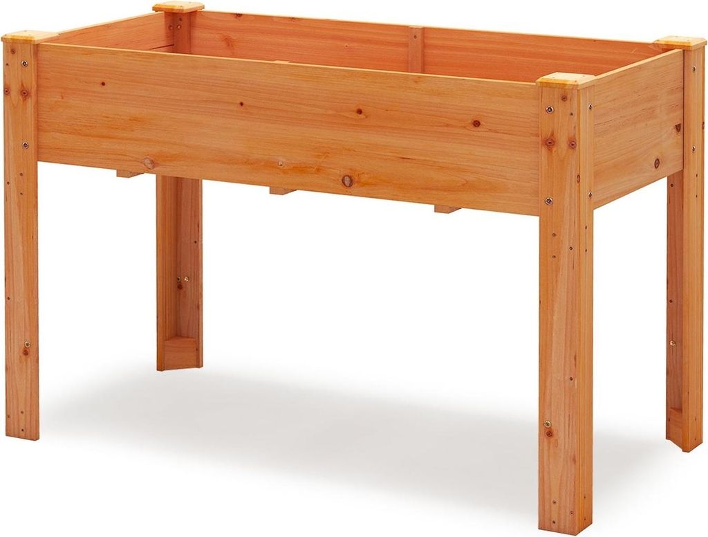 Erhöhtes Gartenbeet aus Holz mit Drainagelöchern, 120 x 60 x 82 cm