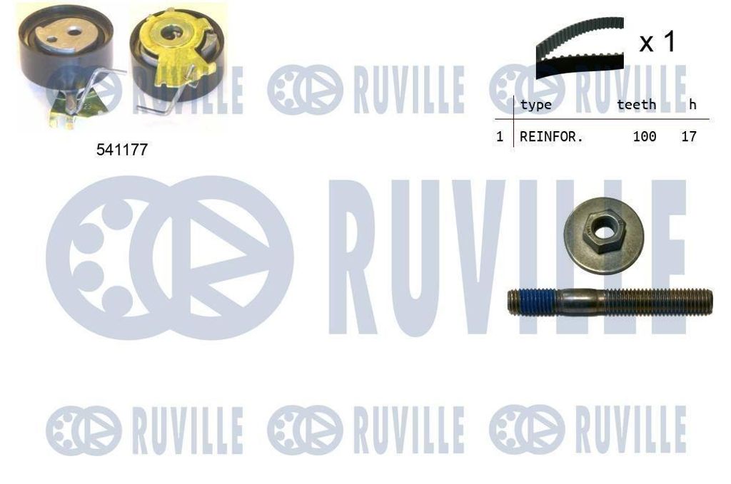 RUVILLE 550050 Zahnriemensatz passend für PEUGEOT 206 Schrägheck (2A/C) 100-Zähne