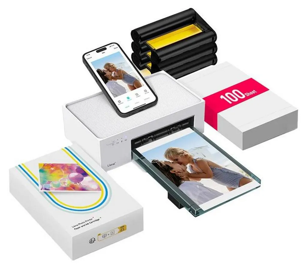Imprimante photo Liene 10x15 cm Wi-Fi 300 DPI avec 20 feuilles de papier