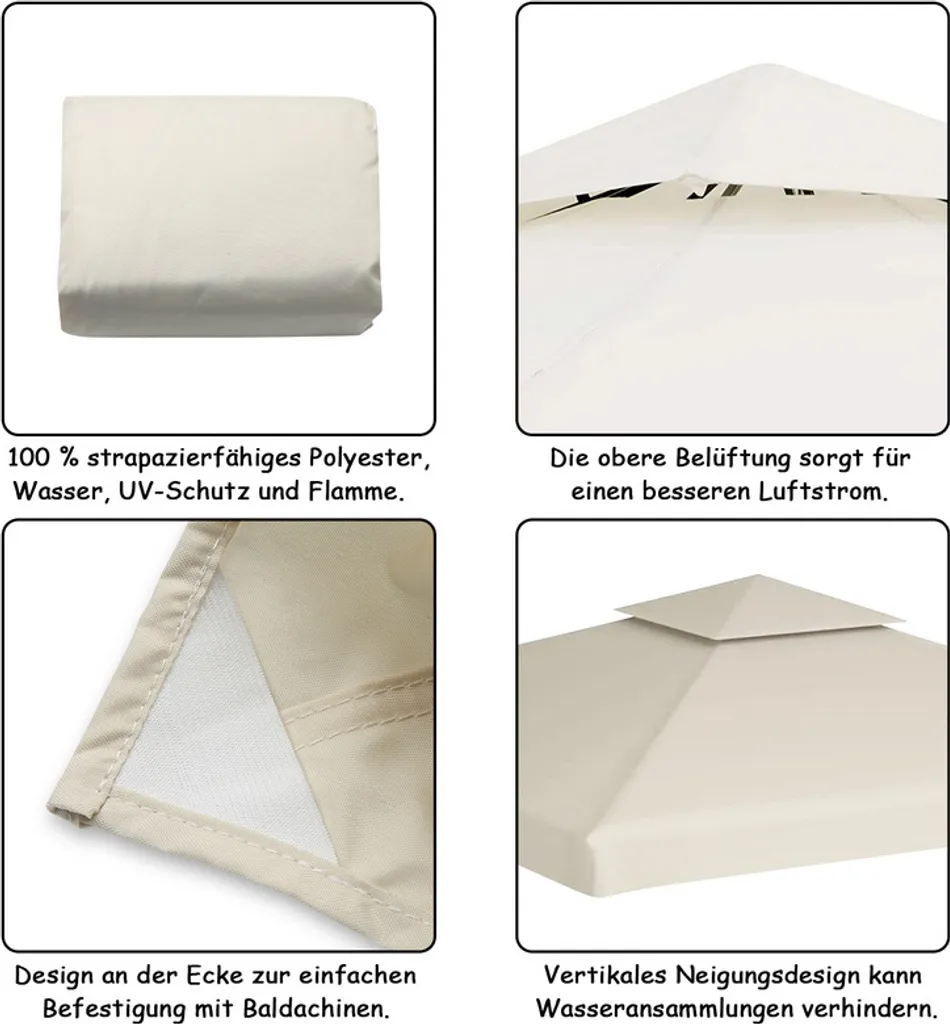 Yakimz Telo Ricambio Gazebo 3x3M Impermeabile | Tetto Sostituzione Professionale - 2