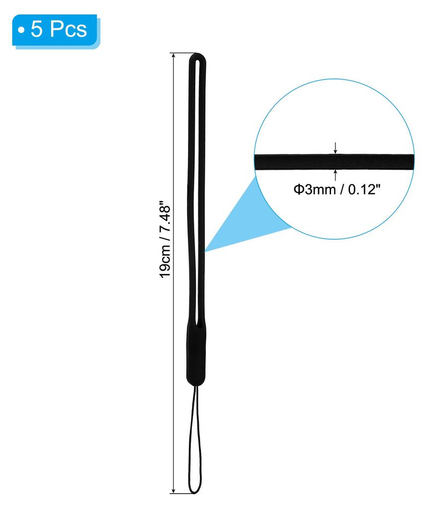 19cm Silikon Handgelenkriemen Lanyards, 5 Stš¹ck Kurze Weiche Halsband Handgelenkband Schnur Ausweis Lanyard fš¹r Handy USB Schlš¹sselanh?nge...