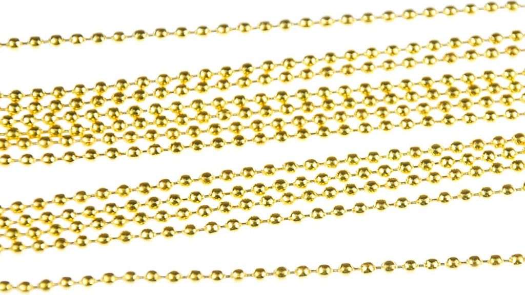 12x Kugelkette 2,4mm DIY Miniblings Kette vergoldet Schmuckketten 80cm