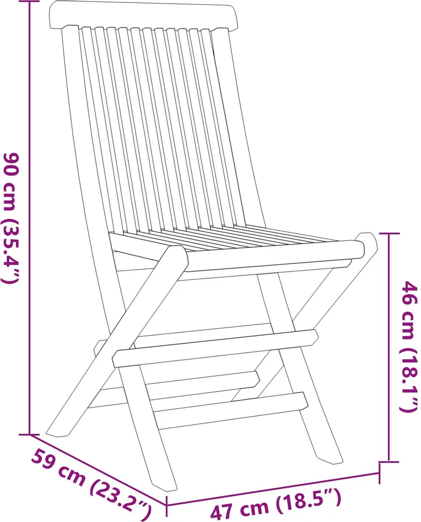 Table et 4 chaises de jardin en teck massif brun - Ensemble 5 pièces